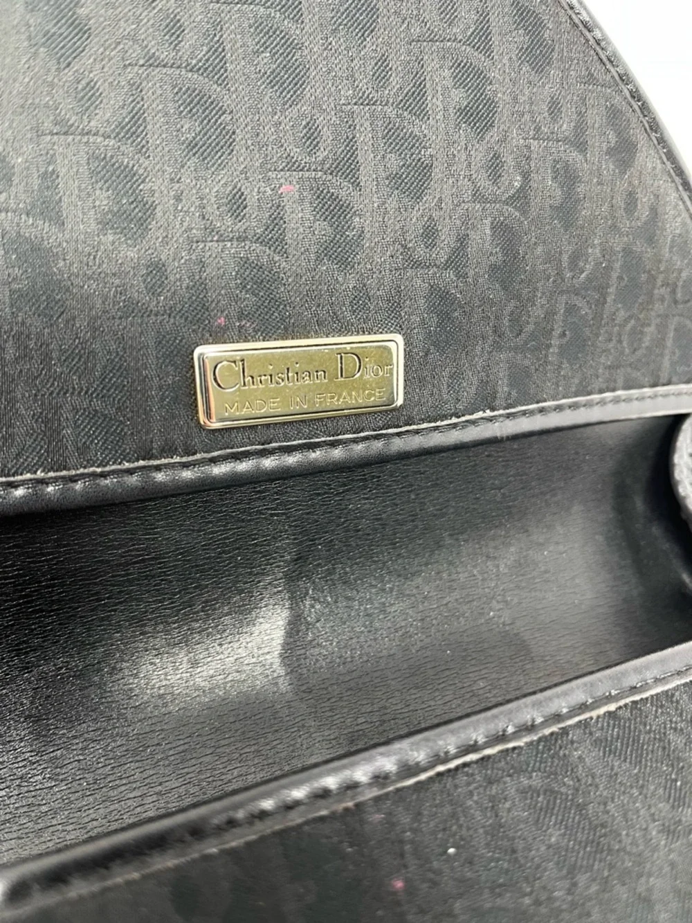 Vintage Christian Dior Black Trotter Logo Monogram Canvas Shoulder Crossbody Bag - Picture 5 of 8